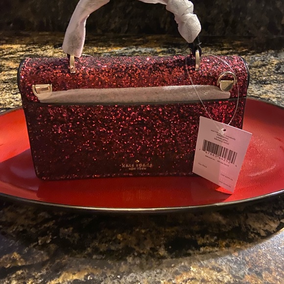 NWT Kate Spade ♠️ Red Odette Glitter Mini Top Handle Crossbody with Card Holder - Picture 2 of 9